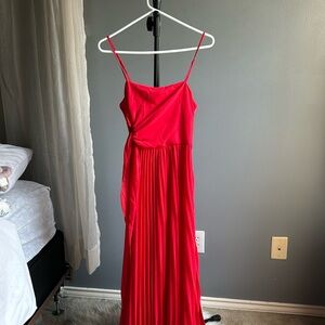 Red maxi summer dress